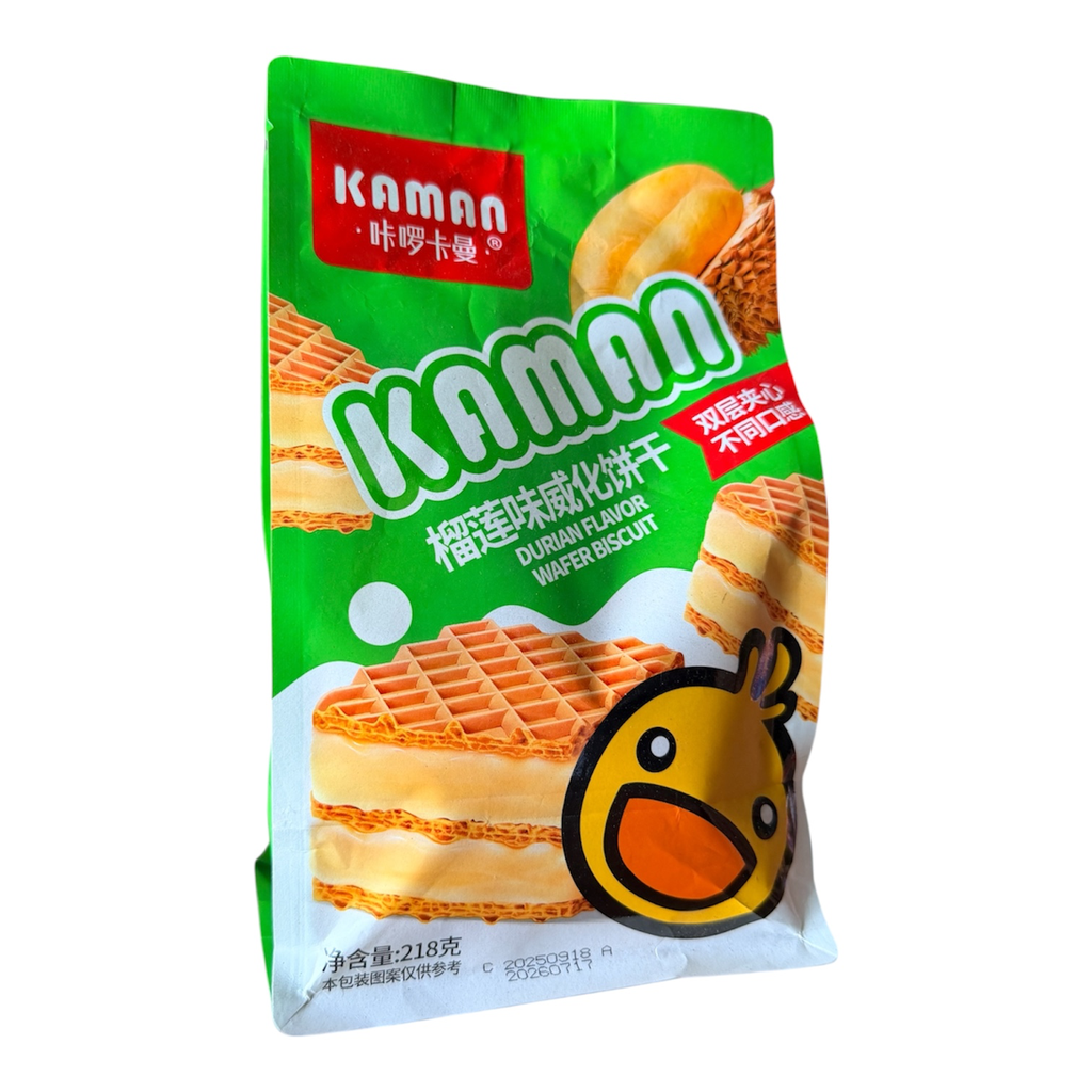 KLKM Durian Wafer Biscuits 218g 咔啰卡曼榴莲味威化饼干