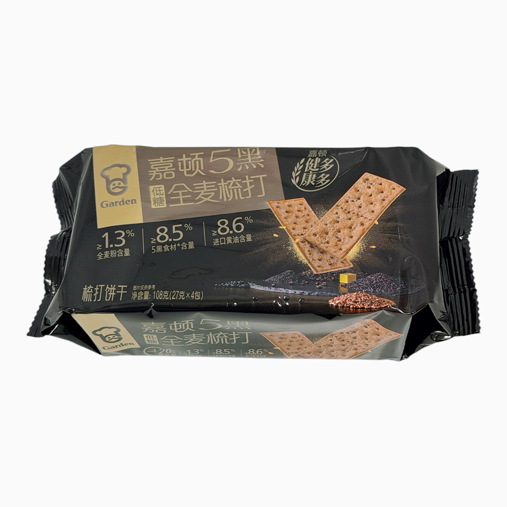 JD Dark Low Sugar Biscuit 108g 嘉顿5黑低糖全麦苏打